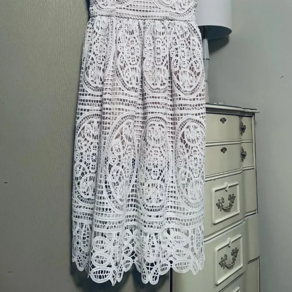 Boston Proper White Crochet Maxi Dress - Picture 5 of 6